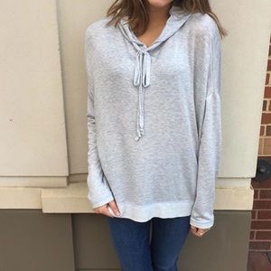 Gray cowl neck top